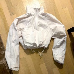 Alo white cropped windbreaker